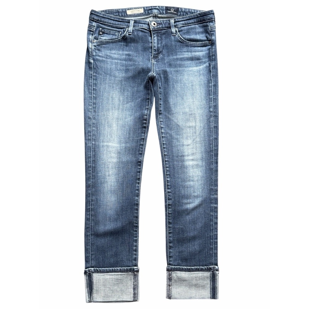 AG Adriano Goldschmied Jeans Women 27 Blue Stevie Cuff Slim Straight Cuffed USA